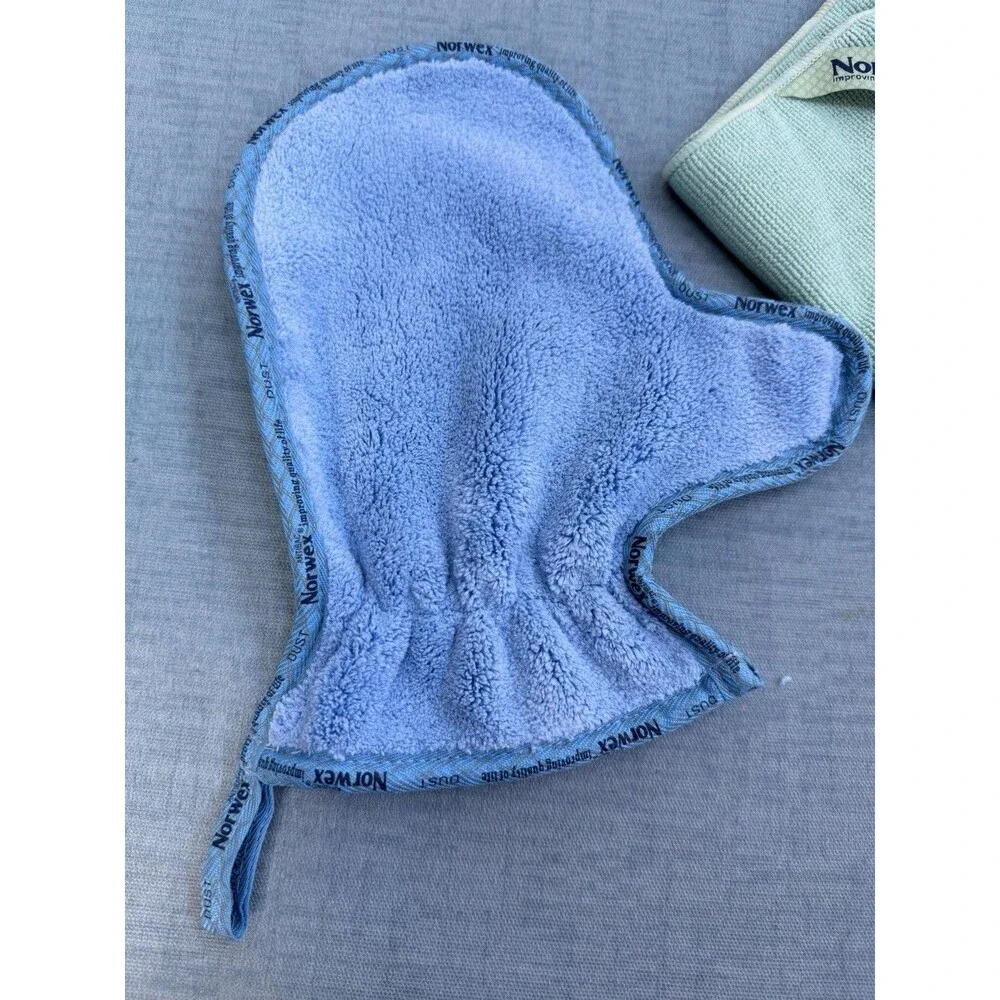 N.O.R.W.E.X. Dusting Mitt + Enviro Teal Blue Set Microfiber -new